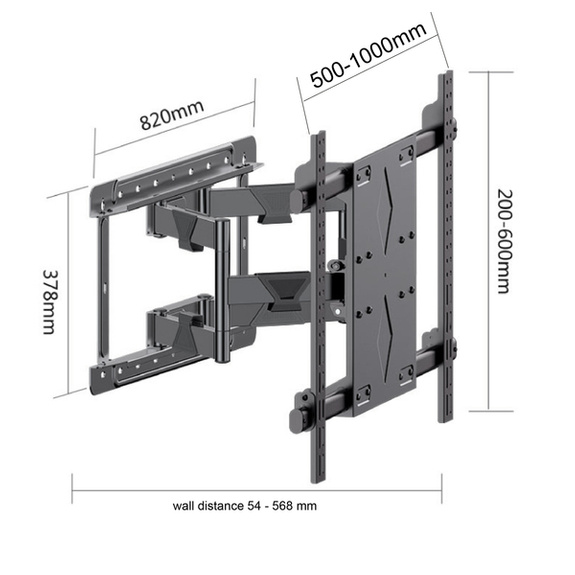 ULTRA MOCNY UNIWERSALNY UCHWYT ŚCIENNY NAROŻNY XL LCD/LED 55-120'' 140KG AR-92XL ART