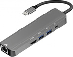 ADAPTER USB-C męski / HDMI żeński 4K 30Hz / ETHERNET / 2xUSB3.0 / 1x USB-C (ALU) 15cm ART