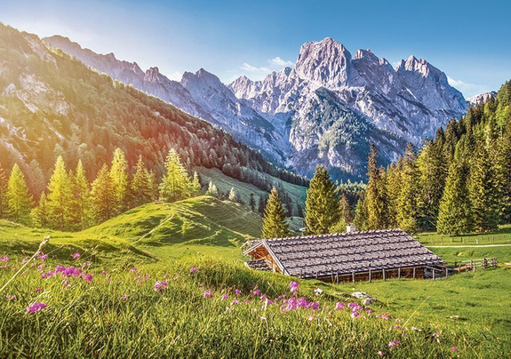 Summer in the Alps, Alpy, góry,  widok, przyroda